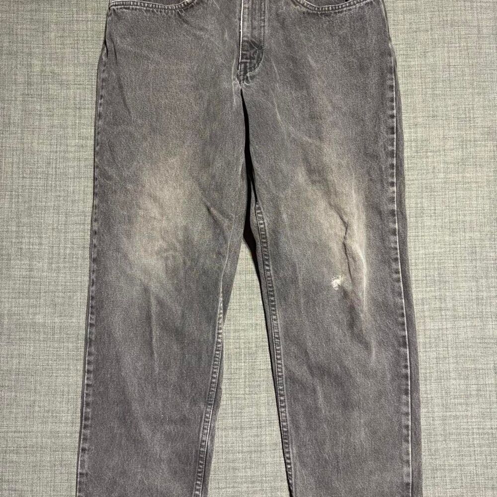 Mens vintage orange tab Levi's 550 black faded jeans size 33x28
